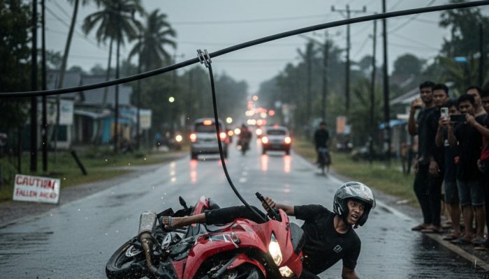 Kabel Semrawut di Sukadamai Natar Lampung Selatan Bikin Warga Jatuh: PLN Kena Semprot!