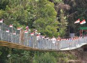 Wadan Brigif 4 Mar/BS Hadiri Peresmian Jembatan Gantung Garuda Di Tanggamus