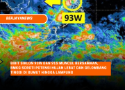 Bibit Siklon 93W dan 91S Muncul Bersamaan, BMKG Soroti Potensi Hujan Lebat dan Gelombang Tinggi di Sumut hingga Lampung