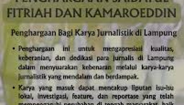 AJI Bandar Lampung Kembali Gelar Anugerah Saidatul Fitriah dan Kamaroeddin