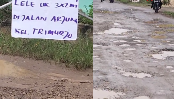 Jalan Rusak Parah di Trimurjo BD 5 Tak Kunjung Diperbaiki, Warga Kecewa Janji Pemerintah