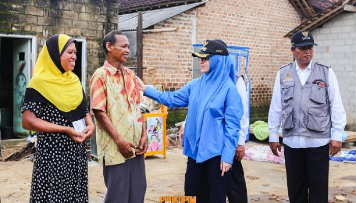 Puting Beliung Hantam Tegineneng, Ratusan Rumah dan Sekolah Ikut Terdampak, Bupati Nanda Turun Gunung