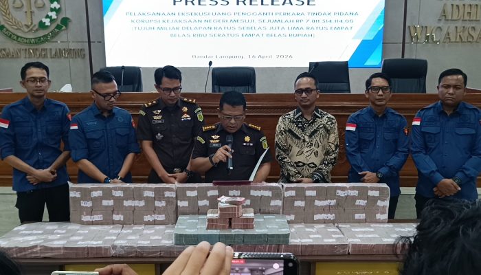 Kejati Lampung Eksekusi Rp7,8 Miliar dari Korupsi Tol Terpeka