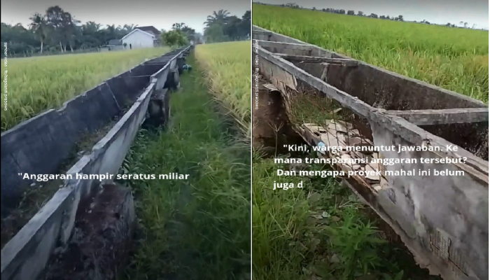 Anggaran Rp97,8 Miliar Terbuang? Proyek Irigasi Gantung Mesuji Sudah Berlubang dan Berkarat