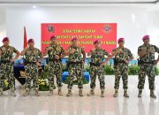 Danbrigif 4 Mar/BS Pimpin Sertijab Empat Jabatan Strategis di Lingkungan Brigif 4 Mar/BS