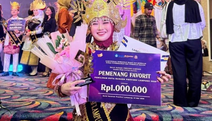 Mahasiswi Baru UIN Raden Intan Lampung Raih Duta Bahasa Favorit 2026, Buktikan Prestasi Tak Kenal Semester