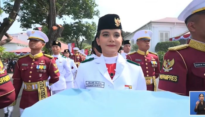 Bawa Baki Langsung dari Presiden Prabowo, Momen Anggun Celine Olivia dalam Tim Paskibraka Indonesia Berdaulat