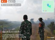 Karhutla Way Kambas: Kodam XXI Kerahkan Pasukan Yonif TP 943 dan Drone